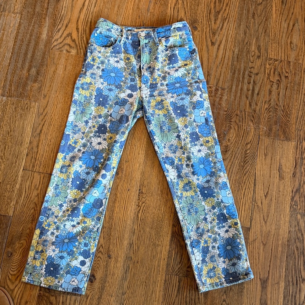 MOTHER Floral Rambler Zip Ankle Jeans